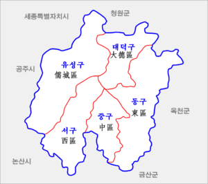 Map Daejeon-gwangyeoksi