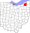 State map highlighting Geauga County