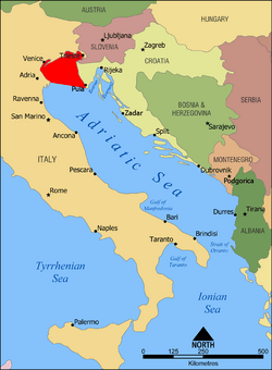 Mapa - Adriatic Sea map - Gulf of Venice