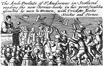 Riot against Anglican prayer book 1637