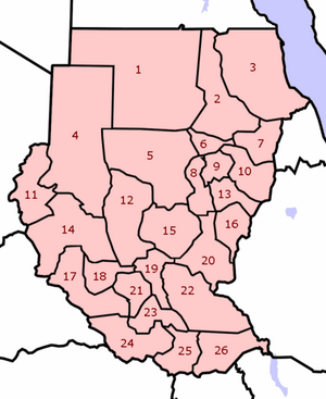 Sudan states numbered