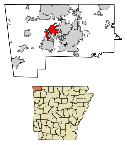 Location of Centerton in Benton County, Arkansas.