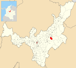 Location of the municipality and town of Monguí in the Boyacá Department of Colombia.