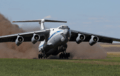 IL-76 lands on a dirt strip