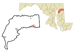 Location of Millington, Maryland