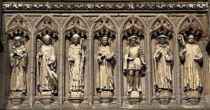Leicester Cathedral Vaughan Porch statues detail