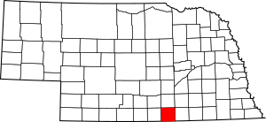 Map of Nebraska highlighting Webster County