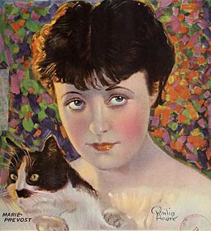 Marie Prevost in 1926 cover art from Picture-Play Magazine (March 1926 to August 1926) (page 503 crop)