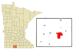 Location of the city of Fairmontwithin Martin Countyin the state of Minnesota