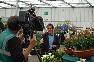 Monty Don records to camera