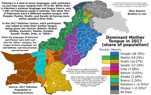 Mother Tongue by Pakistani District - 2017 Census