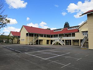 Northern elevation of school complex (EHP, 2014)
