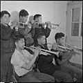 Rohwer Relocation Center, McGehee, Arkansas. A part of the brass section of the High School Band, . . . - NARA - 539378
