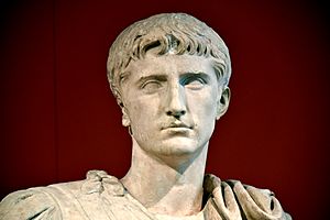 Statue of a Julio-Claudian prince. Head probably depicts Gaius Caesar, made 5 BCE-14 CE. Torso of a general made 69-90 CE. Altes Museum, Berlin