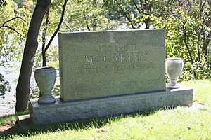 Tombstone of Joseph McCarthy from left