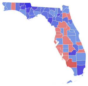 1978 Florida gubernatorial election results map by county