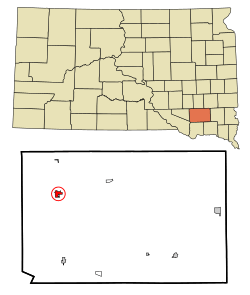 Location in Hutchinson County and the state of South Dakota