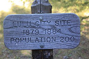 Lulu City marker, National Park Service
