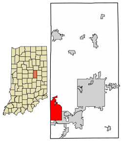 Location of Lapel in Madison County, Indiana.