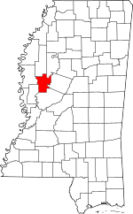 Map of Mississippi highlighting Humphreys County