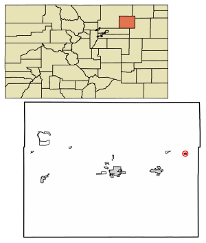 Location of the Town of Hillrose in Morgan County, Colorado.