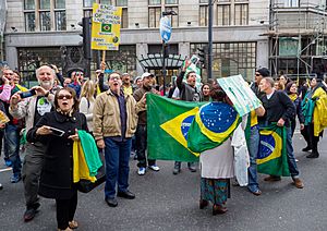 Protesto pró-Bolsonaro em Londres