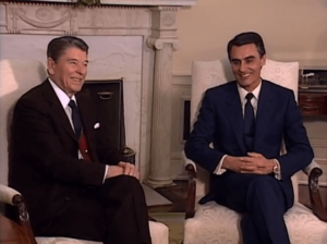 Reagan and Cavaco Silva in the Oval Office 1988-02-24