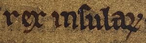 Rex insularum (British Library Cotton MS Julius A VII, folio 40r)