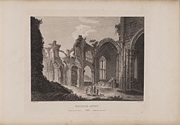 Scotia Depicta - Melrose Abbey -Plate-