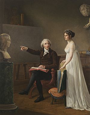 Self-portrait of Constance Mayer with her father