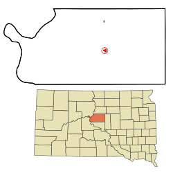 Location in Sully County and the state of South Dakota