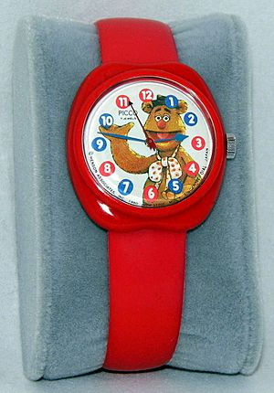 Vintage Fozzie Bear Muppets Character Wrist Watch By Picco, 7 Jewels, Manual Wind, Henson Associates, Copyright 1980 (26674846046)