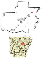 Location of Russell in White County, Arkansas.