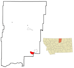 Location of Hays, Montana