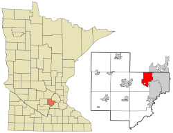 Location of the city of Victoriawithin Carver County, Minnesota
