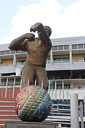 Cricketer monuments in front of Sher-e-Bangla Cricket Stadium by Bangladesh Cricket Board (BCB)