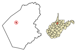 Location of West Union in Doddridge County, West Virginia.