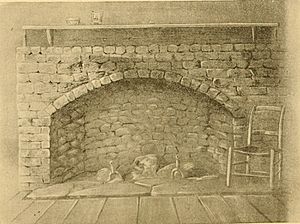 Fireplace inside Zebulon Baird Vance birthplace, Reems Creek, North Carolina