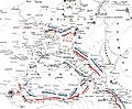 German and Allied positions, 23 August - 5 September 1914