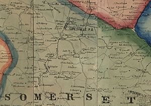 Map of Sipesville, Somerset County, Pennsylvania, from 1860 Somerset County Map by Edward L Walker