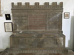 Memorial to Capability Brown in the church of St Peter and St Paul, Fenstanton, Cambridgeshire