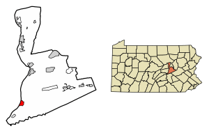 Location of Herndon in Northumberland County, Pennsylvania.