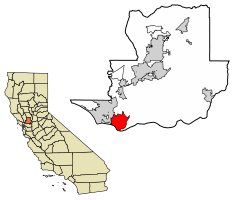 Location of Benicia in Solano County, California