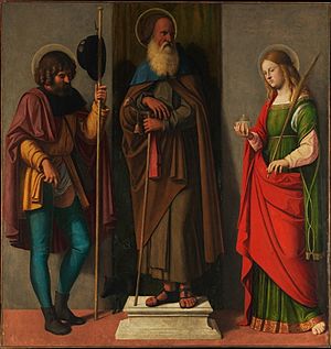 Three Saints Roch, Anthony Abbot, and Lucy