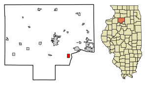 Location of Bureau Junction in Bureau County, Illinois.