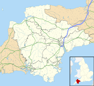 Map showing the location of High Peak, Devon