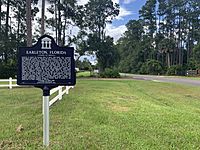 A color photograph of the front of the plaque at Earleton, Florida