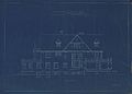 Blueprint of Libbey House detailing north exterior elevation, 1895