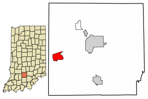Location in Lawrence County, Indiana