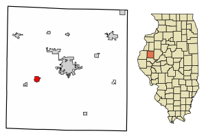 Location of Colchester in McDonough County, Illinois.